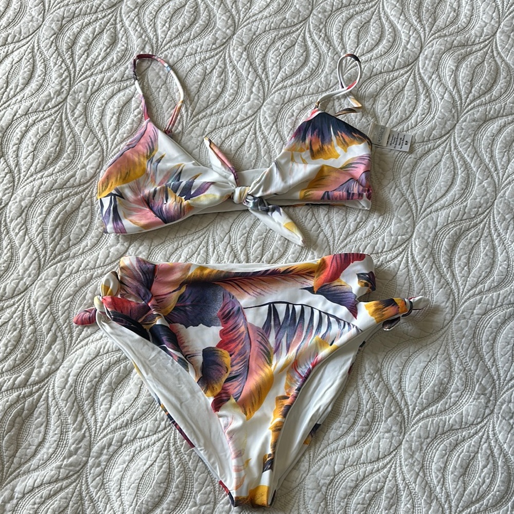 LSPACE Floral High Waisted Bikini